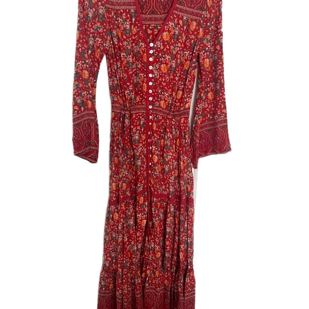 Tulle& Batiste Floral Maxi Boho beach crochet romantic flirty dress